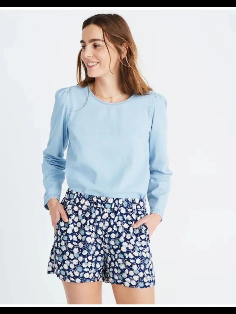 Madewell Denim Puff-Sleeve Shirt